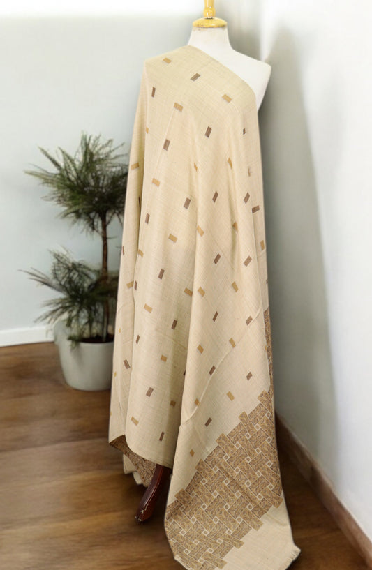 Amna Khadija Premium Pashmina Jacquard Shawl - D-8 - AM259601490 - Fawn - Winter Collection