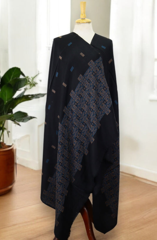 Amna Khadija Premium Pashmina Jacquard Shawl - D-6 - AM259601490 - Black - Winter Collection