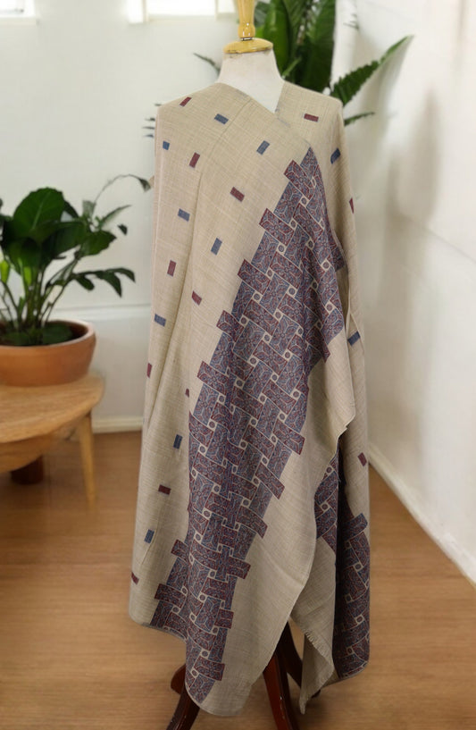 Amna Khadija Premium Pashmina Jacquard Shawl - D-1 - AM259601490 - Grey - Winter Collection