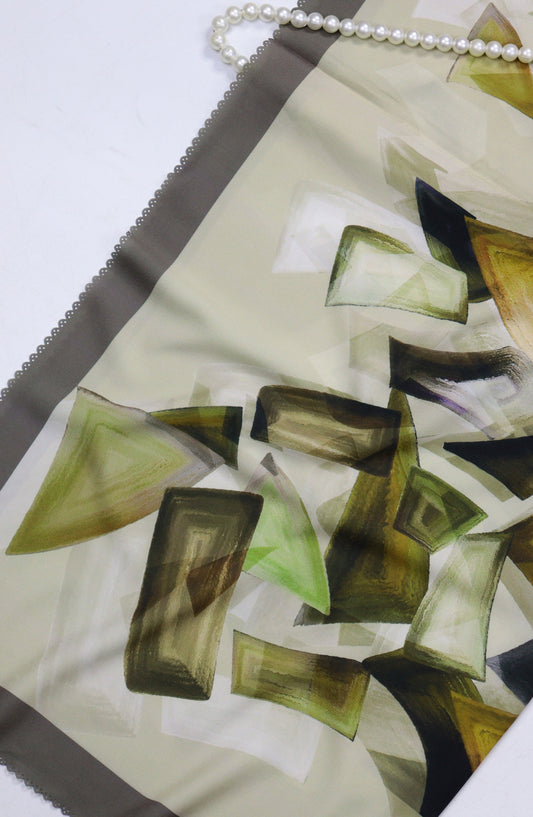 Amna Khadija Premium Satan Silk Stole - D-3 - AM2510156650 - Green - Winter Collection