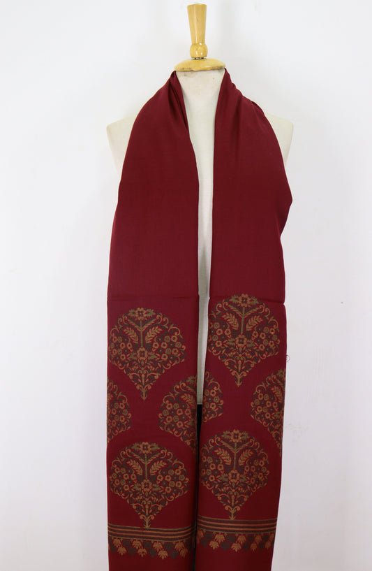 Amna Khadija Premium Wool Shawl - D-07 - 9601490 - AM25SHWL - Maroon - Winter Collection