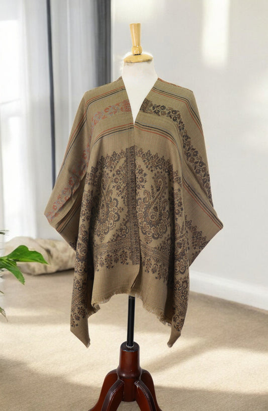 Amna Khadija Premium Wool Shawl - D-08 - 1224180-2 - AM25SHWL - Olive - Winter Collection