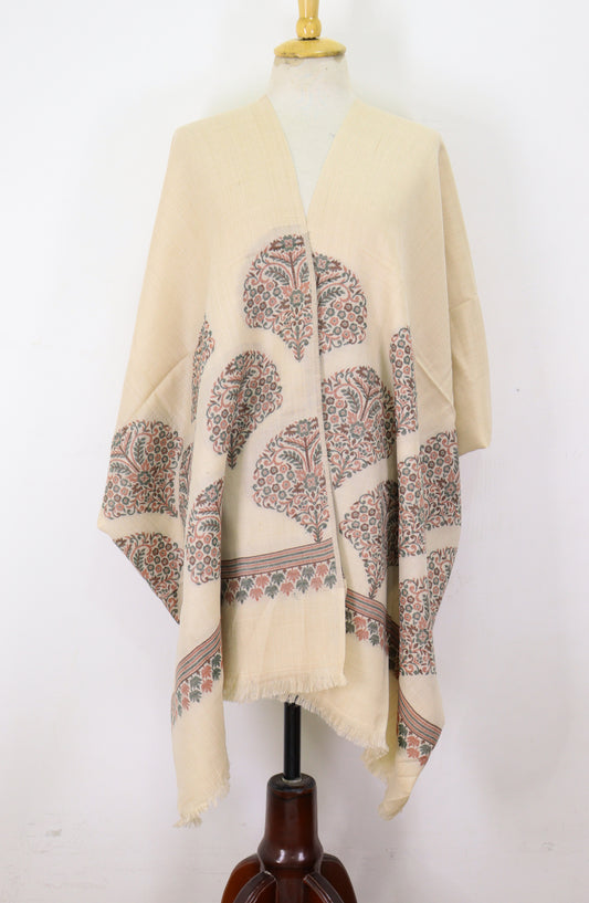 Amna Khadija Premium Wool Shawl - D-06 - 9601490 - AM25SHWL - Fawn - Winter Collection