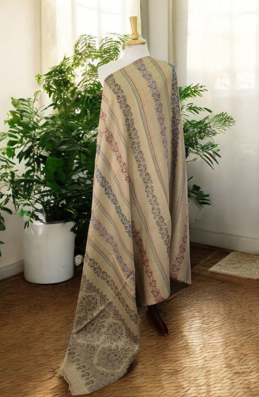 Amna Khadija Premium Wool Shawl - D-07 - 1224180-2 - AM25SHWL - Fawn - Winter Collection