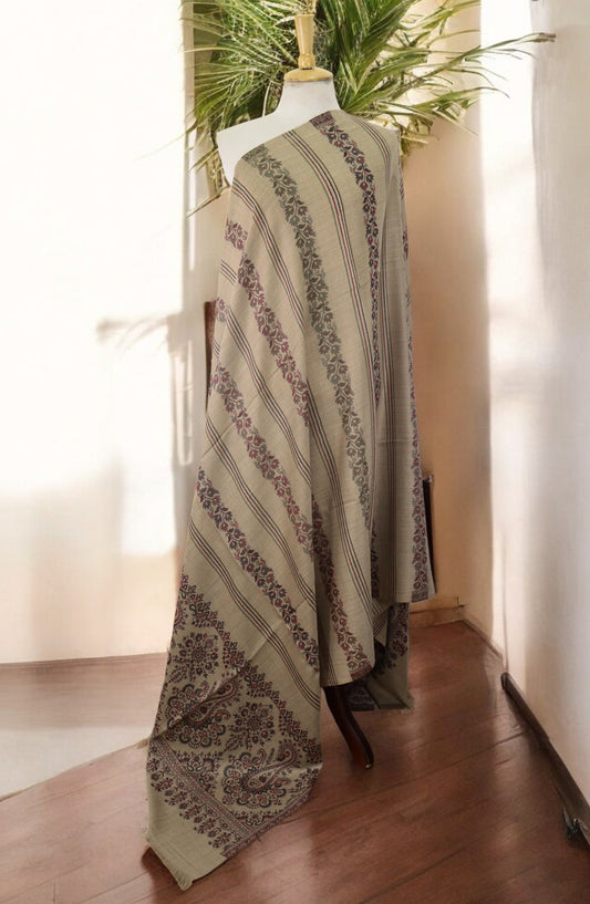 Amna Khadija Premium Wool Shawl - D-06 - 1224180-2 - AM25SHWL - Dark Fawn - Winter Collection