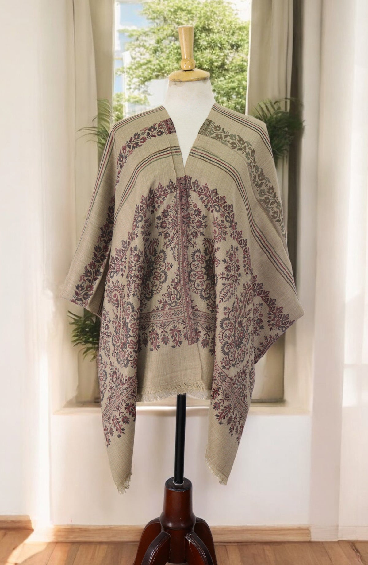 Amna Khadija Premium Wool Shawl - D-06 - 1224180-2 - AM25SHWL - Dark Fawn - Winter Collection