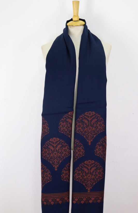 Amna Khadija Premium Wool Shawl - D-04 - 9601490 - AM25SHWL - Blue - Winter Collection