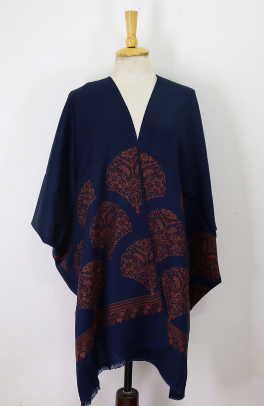Amna Khadija Premium Wool Shawl - D-04 - 9601490 - AM25SHWL - Blue - Winter Collection