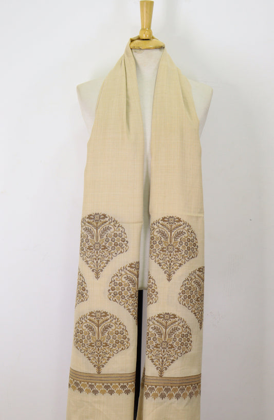 Amna Khadija Premium Wool Shawl - D-03 - 9601490 - AM25SHWL - Fawn - Winter Collection