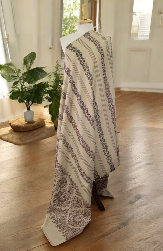 Amna Khadija Premium Wool Shawl - D-04 - 1224180-2 - AM25SHWL - Fawn - Winter Collection