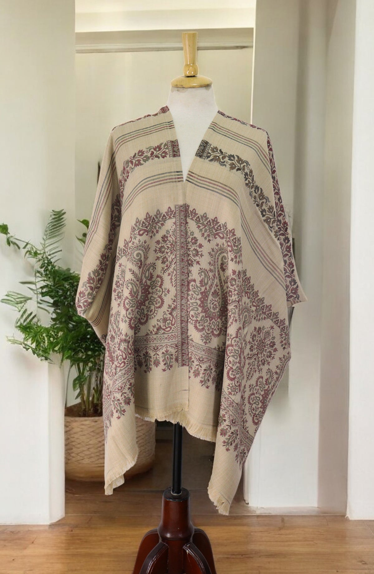 Amna Khadija Premium Wool Shawl - D-04 - 1224180-2 - AM25SHWL - Fawn - Winter Collection