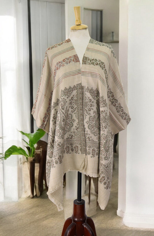 Amna Khadija Premium Wool Shawl - D-01 - 1224180-2 - AM25SHWL - Fawn - Winter Collection