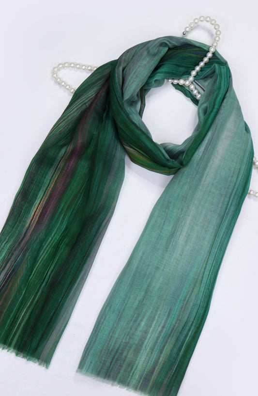 Amna Khadija Premium Soft Voil Stole - D-04 - 756750 - AM25STAM - Green - Winter Collection
