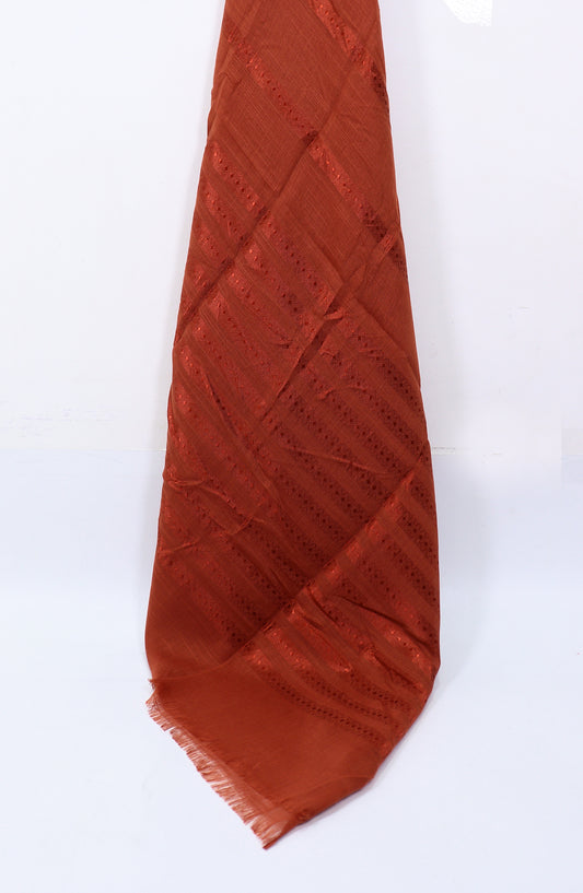 Amna Khadija Premium Printed Twill Jacquard Stole - Design-34 - AM25OLT - Red - Summer Collection