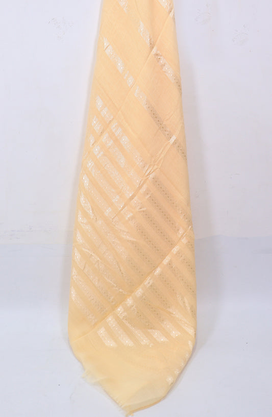 Amna Khadija Premium Printed Twill Jacquard Stole - Design-32 - AM25OLT - Yellow - Summer Collection