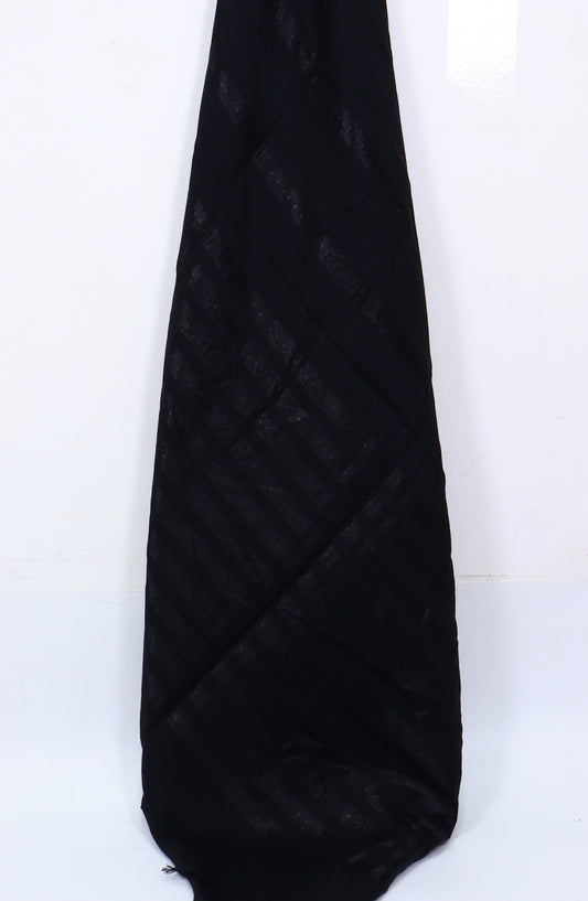 Amna Khadija Premium Printed Twill Jacquard Stole - Design-30 - AM25OLT - Black - Summer Collection