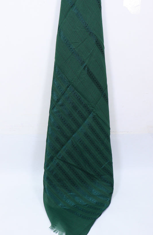 Amna Khadija Premium Printed Twill Jacquard Stole - Design-28 - AM25OLT - Green - Summer Collection