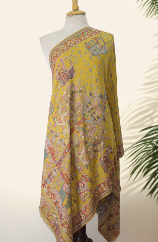 Amna Khadija Premium Wool Shawl - D-06 - AM25SHWL - Yellow - Winter Collection