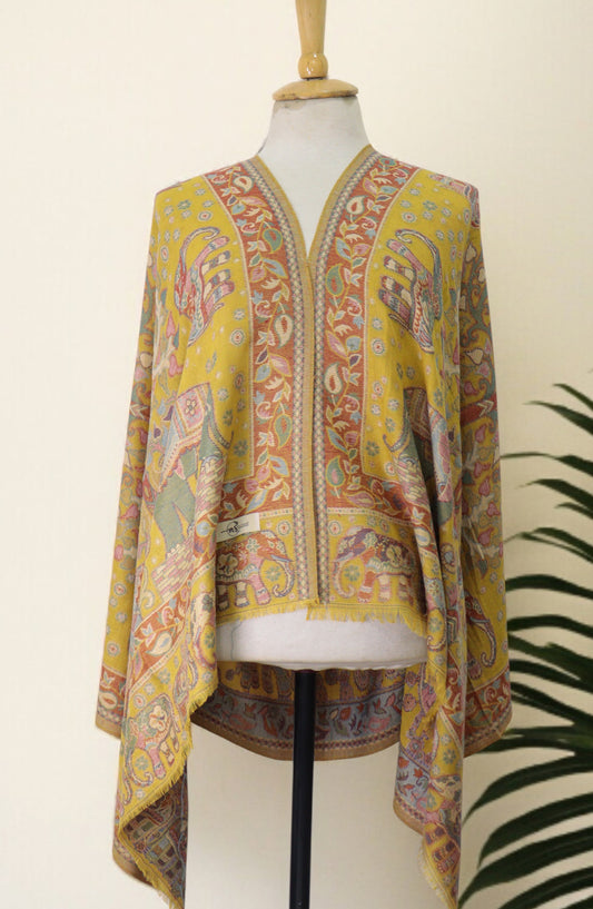 Amna Khadija Premium Wool Shawl - D-06 - AM25SHWL - Yellow - Winter Collection