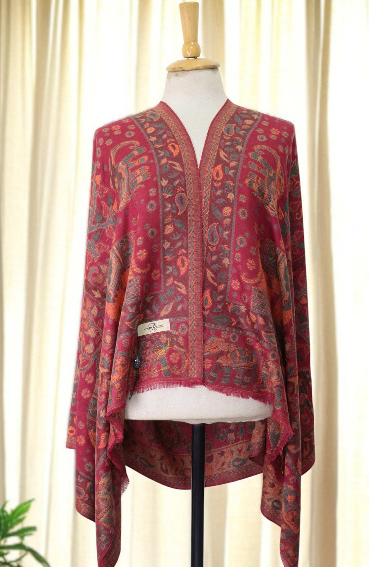 Amna Khadija Premium Wool Shawl - D-07 - AM25SHWL - Red - Winter Collection