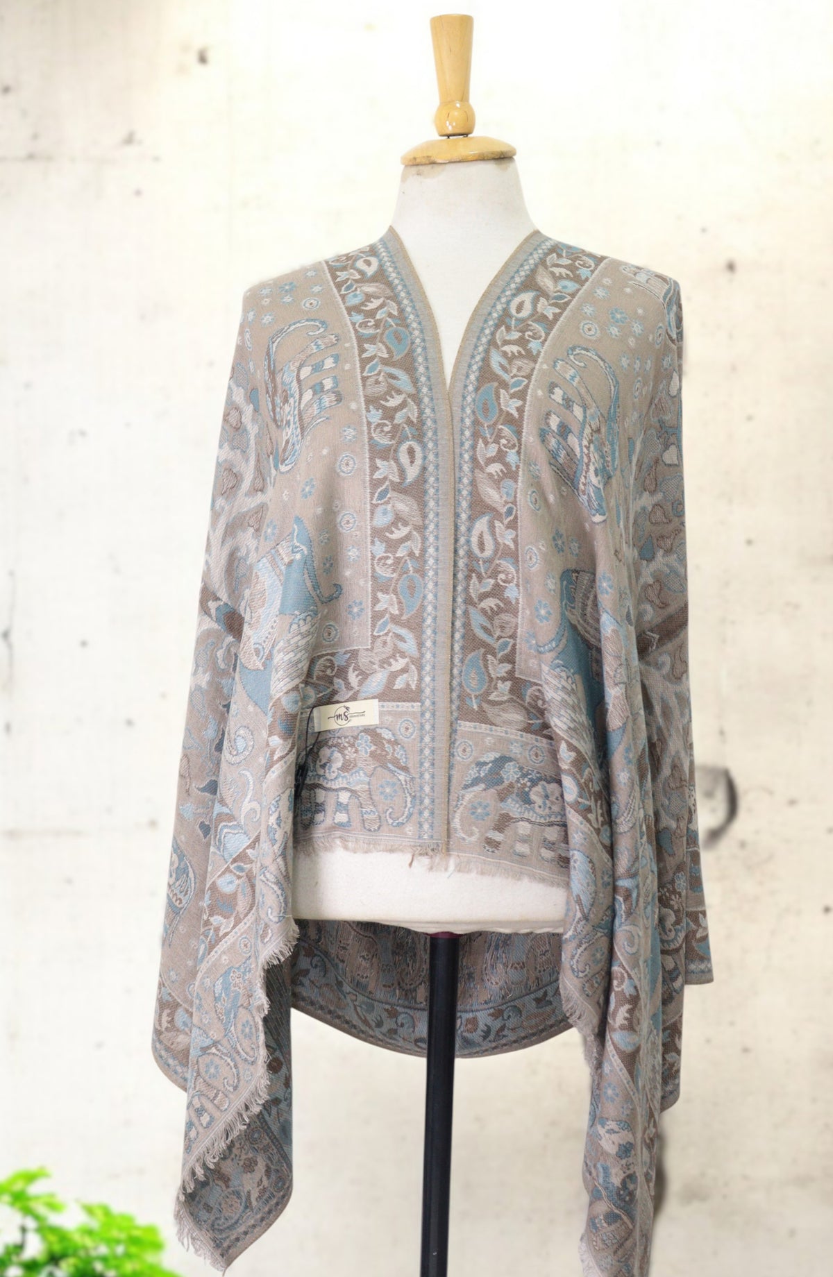 Amna Khadija Premium Wool Shawl - D-08 - AM25SHWL - Beige - Winter Collection