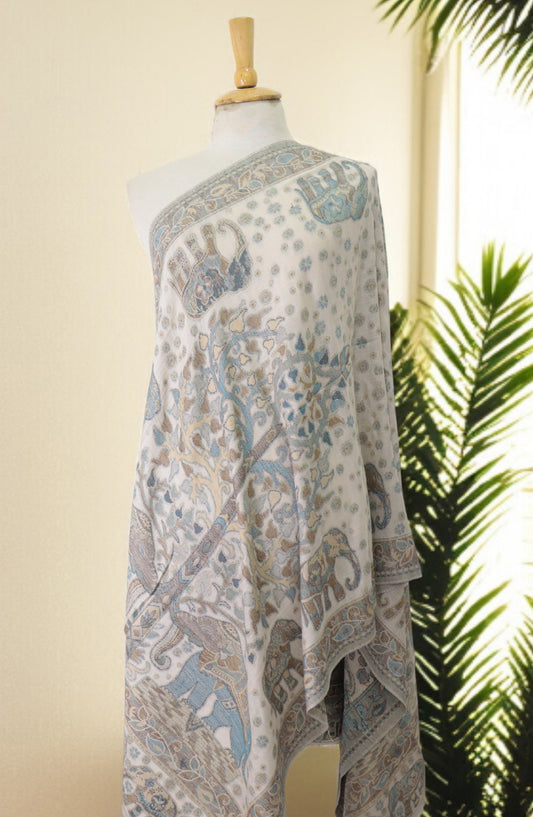 Amna Khadija Premium Wool Shawl - D-09 - AM25SHWL - Fawn - Winter Collection