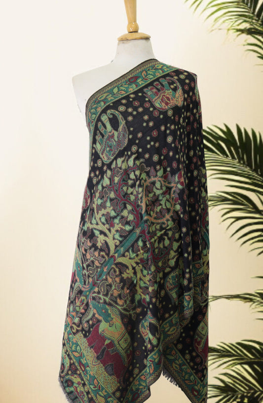 Amna Khadija Premium Wool Shawl - D-10 - AM25SHWL - Green - Winter Collection