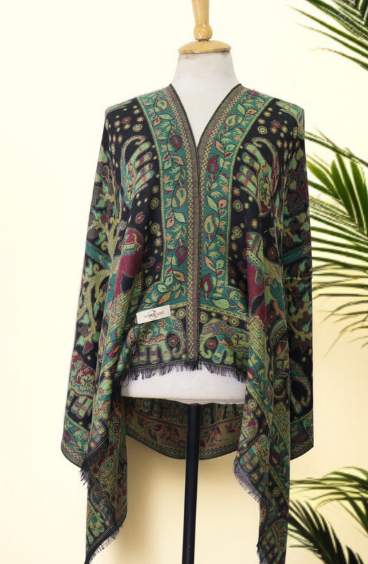 Amna Khadija Premium Wool Shawl - D-10 - AM25SHWL - Green - Winter Collection