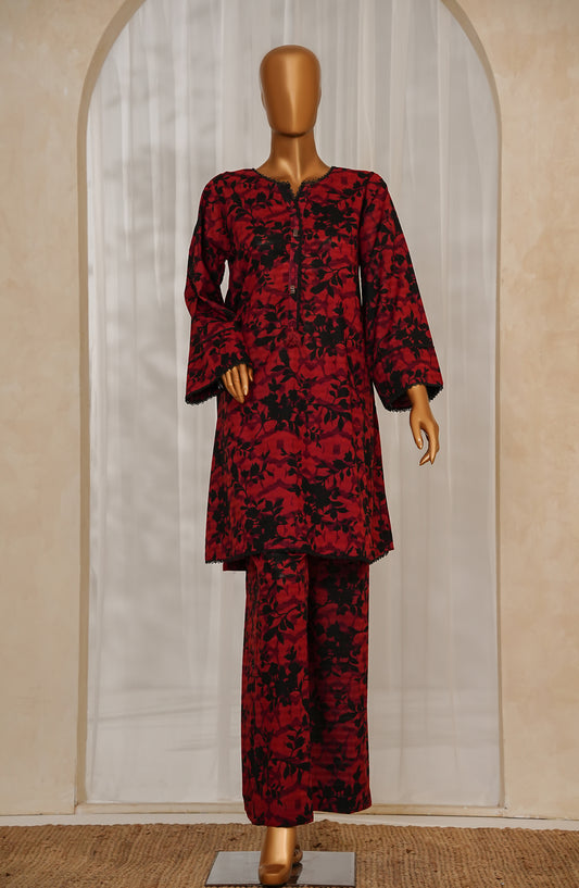Hum Johli by Amna Khadija Printed Fine Cotton Stitched 2 Piece Suit - AKHJ-09 - AM25AKHJ - Red - Summer Collection