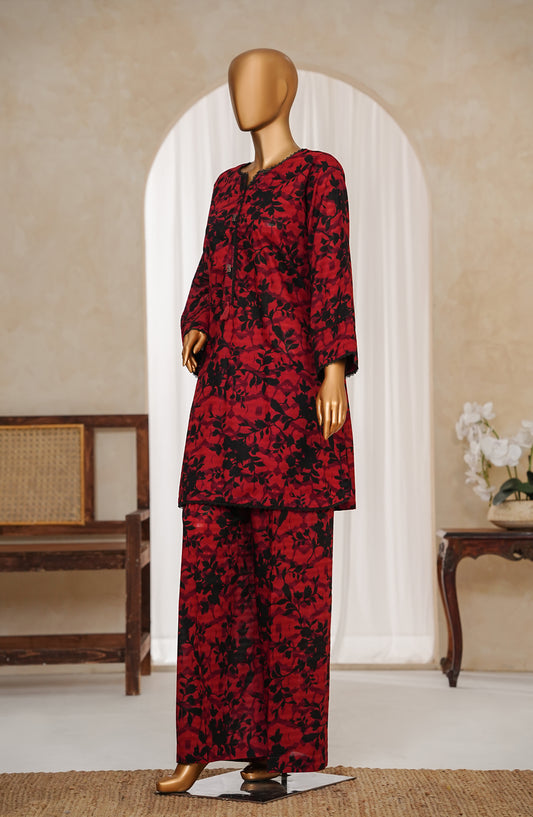 Hum Johli by Amna Khadija Printed Fine Cotton Stitched 2 Piece Suit - AKHJ-09 - AM25AKHJ - Red - Summer Collection
