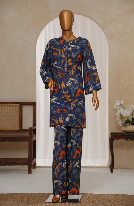 Hum Johli by Amna Khadija Printed Fine Cotton Stitched 2 Piece Suit - AKHJ-10 - AM25AKHJ - Blue - Summer Collection