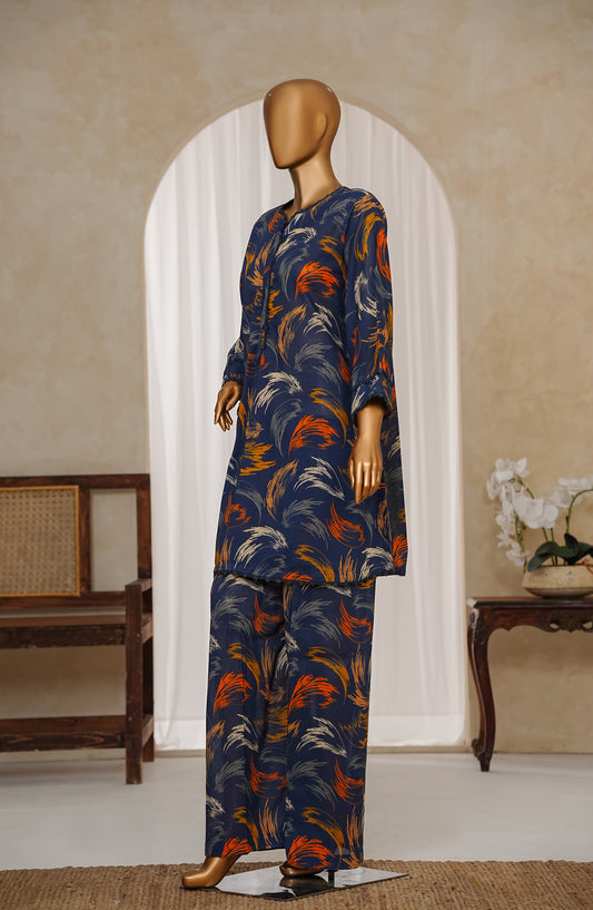 Hum Johli by Amna Khadija Printed Fine Cotton Stitched 2 Piece Suit - AKHJ-10 - AM25AKHJ - Blue - Summer Collection
