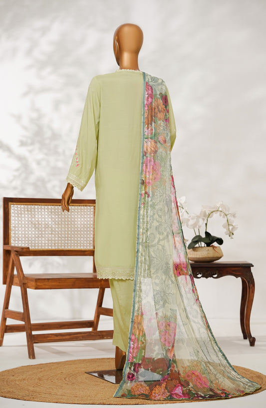 Manisa by Amna Khadija Embroidered Raw Silk Stitched 3 Piece Suit - Design-02 - AM25MANS - Green - Festive Collection