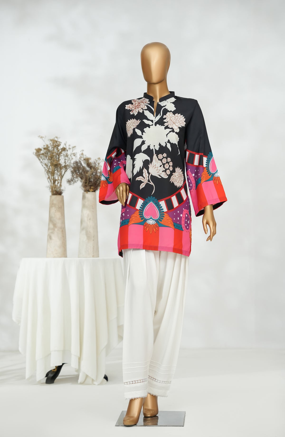 Amna Khadija Fit for Coffee Digital Printed Poly Swiss Stitched Top - FFC-02 - AM25BYND - Black - Premium Collection