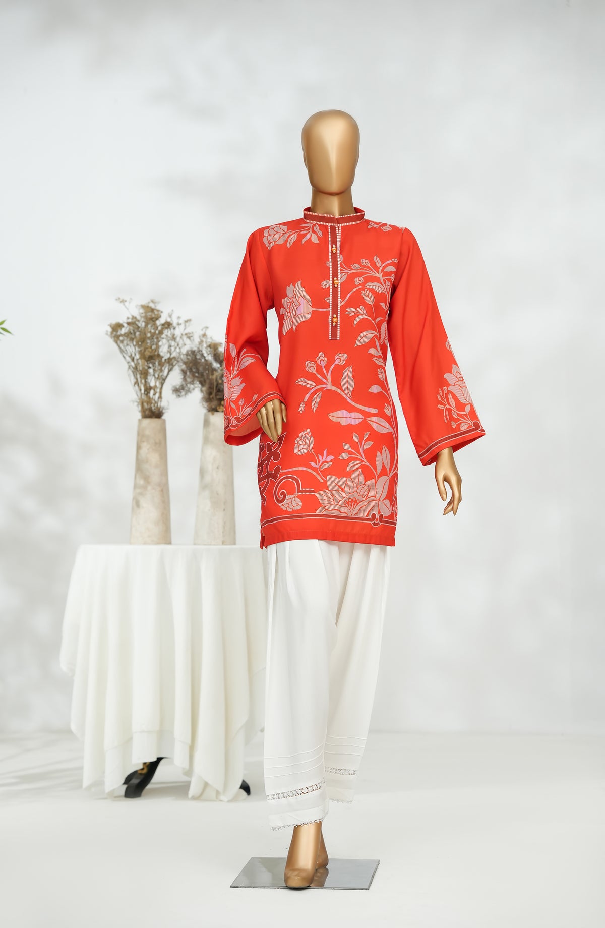 Amna Khadija Fit for Coffee Digital Printed Poly Swiss Stitched Top - FFC-01 - AM25BYND - Orange - Premium Collection