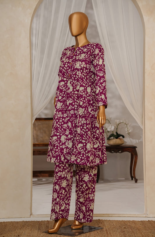 Amna Khadija Heartpop Digital Printed Lawn RTW 2 Piece Femme Flare Suit - HPFF01 - AM25PRFR - Pink - Summer Collection