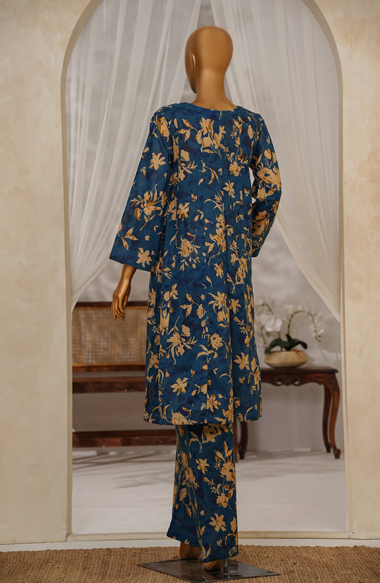 Amna Khadija Heartpop Digital Printed Lawn RTW 2 Piece Femme Flare Suit - HPFF02 - AM25PRFR - Blue - Summer Collection