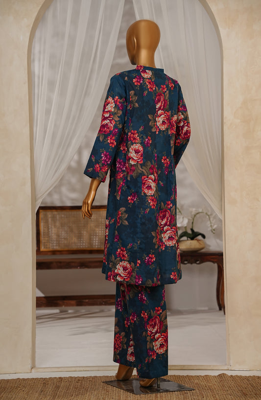 Amna Khadija Heartpop Digital Printed Lawn RTW 2 Piece Femme Flare Suit - HPFF04 - AM25PRFR - Dark Blue - Summer Collection