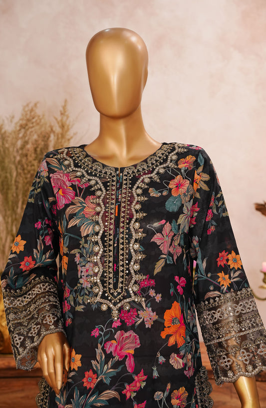 Sangeet by Amna Khajida Embroidered Lawn Pret 2 Piece Suit - AM25FRS - SFSC-04 - Black - Festive Collection