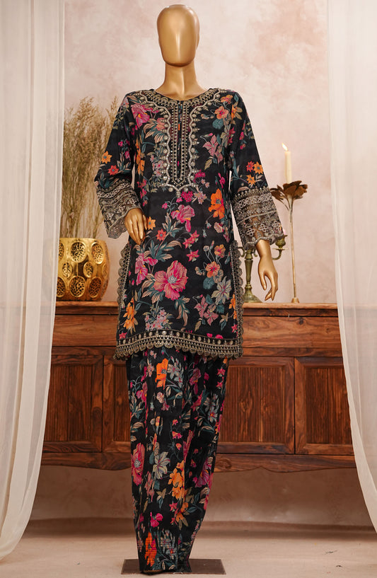 Sangeet by Amna Khajida Embroidered Lawn Pret 2 Piece Suit - AM25FRS - SFSC-04 - Black - Festive Collection