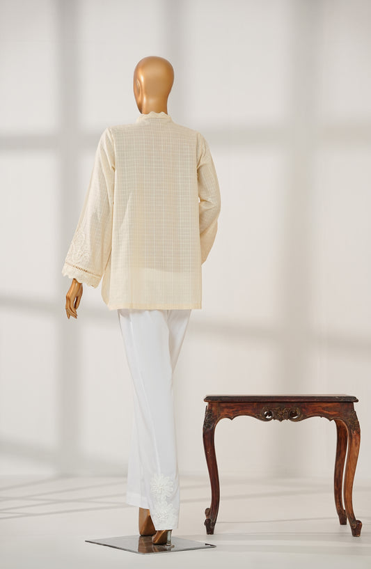 Amna Khadija Urban Fusion Embroidered Cambric Stitched Western Top - UFWT-04 - AKA25UFU - Yellow - Casual Collection