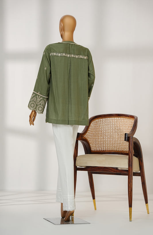 Amna Khadija Urban Fusion Embroidered Cambric Stitched Western Top - UFWT-07 - AKA25UFU - Green - Casual Collection
