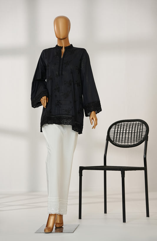 Amna Khadija Urban Fusion Embroidered Cambric Stitched Western Top - UFWT-09 - AKA25UFU - Black - Casual Collection