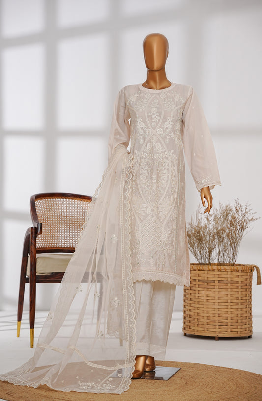 Amna Khadija Veranda Fancy Formals Embroidered Silk Stitched 3 Piece Suit - VFF-03 - AM25VFF1 - Off White - Festive Collection