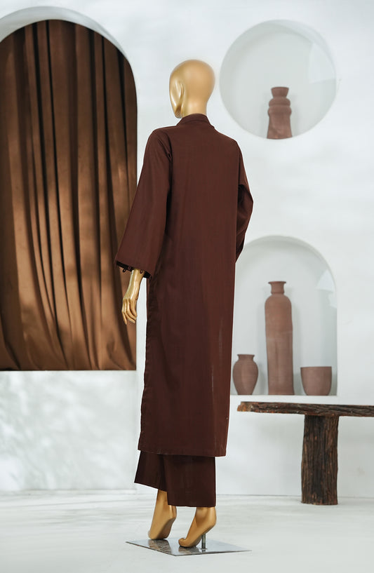 Amna Khadija Printed Cotton Stitched 2 Piece Suit - DPSS-02 - AM26DPSS - Brown - Daily Wear Collection