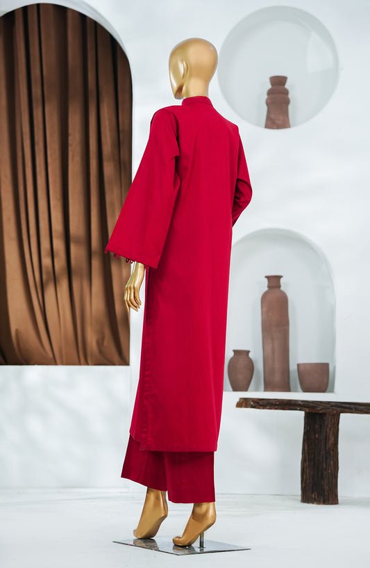 Amna Khadija Printed Cotton Stitched 2 Piece Suit - DPSS-03 - AM26DPSS - Red - Daily Wear Collection