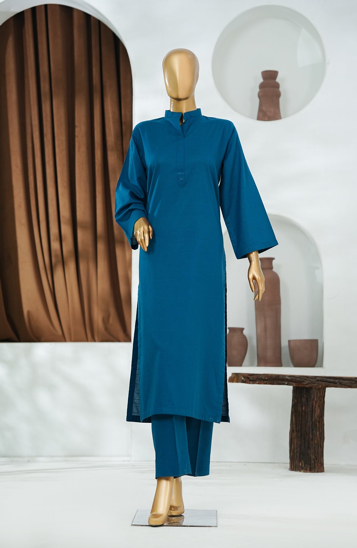 Amna Khadija Printed Cotton Stitched 2 Piece Suit - DPSS-04 - AM26DPSS - Blue - Daily Wear Collection
