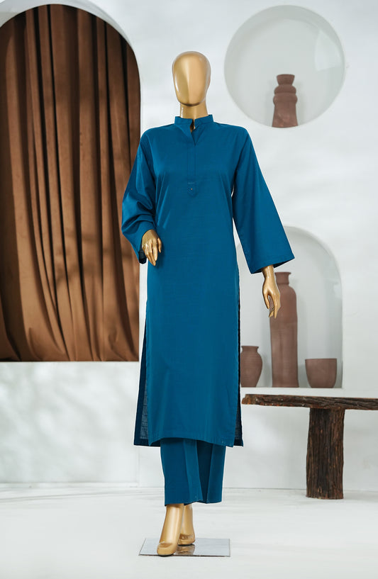 Amna Khadija Printed Cotton Stitched 2 Piece Suit - DPSS-04 - AM26DPSS - Blue - Daily Wear Collection