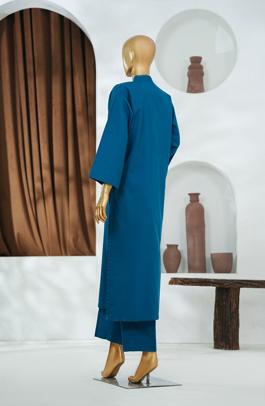 Amna Khadija Printed Cotton Stitched 2 Piece Suit - DPSS-04 - AM26DPSS - Blue - Daily Wear Collection