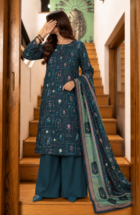 Amna Khadija Printed Cotton Stitched 3 Piece Suit - AKED-06 - AM26VRY - Blue - Summer Collection